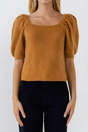 ENGLISH FACTORY - Puff Sleeve Sweater - SWEATERS & KNITS available at Objectrare