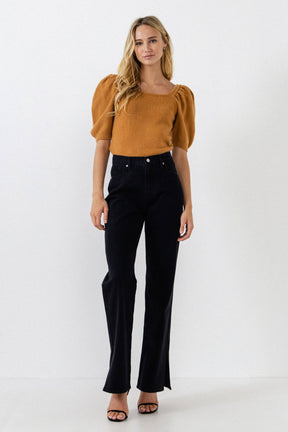 ENGLISH FACTORY - Puff Sleeve Sweater - SWEATERS & KNITS available at Objectrare