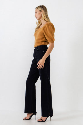 ENGLISH FACTORY - Puff Sleeve Sweater - SWEATERS & KNITS available at Objectrare