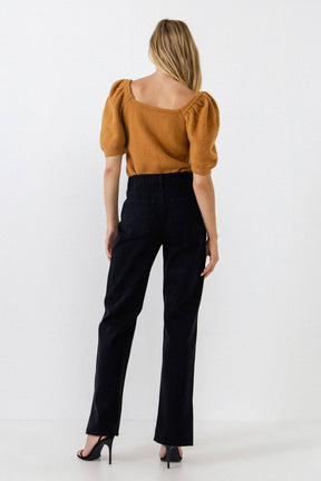 ENGLISH FACTORY - Puff Sleeve Sweater - SWEATERS & KNITS available at Objectrare