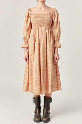 ENGLISH FACTORY - English Factory - Floral Smocked Midi Dress - DRESSES available at Objectrare