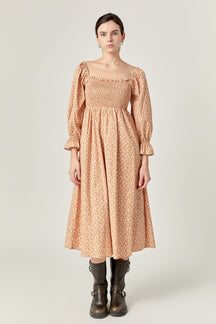 ENGLISH FACTORY - English Factory - Floral Smocked Midi Dress - DRESSES available at Objectrare