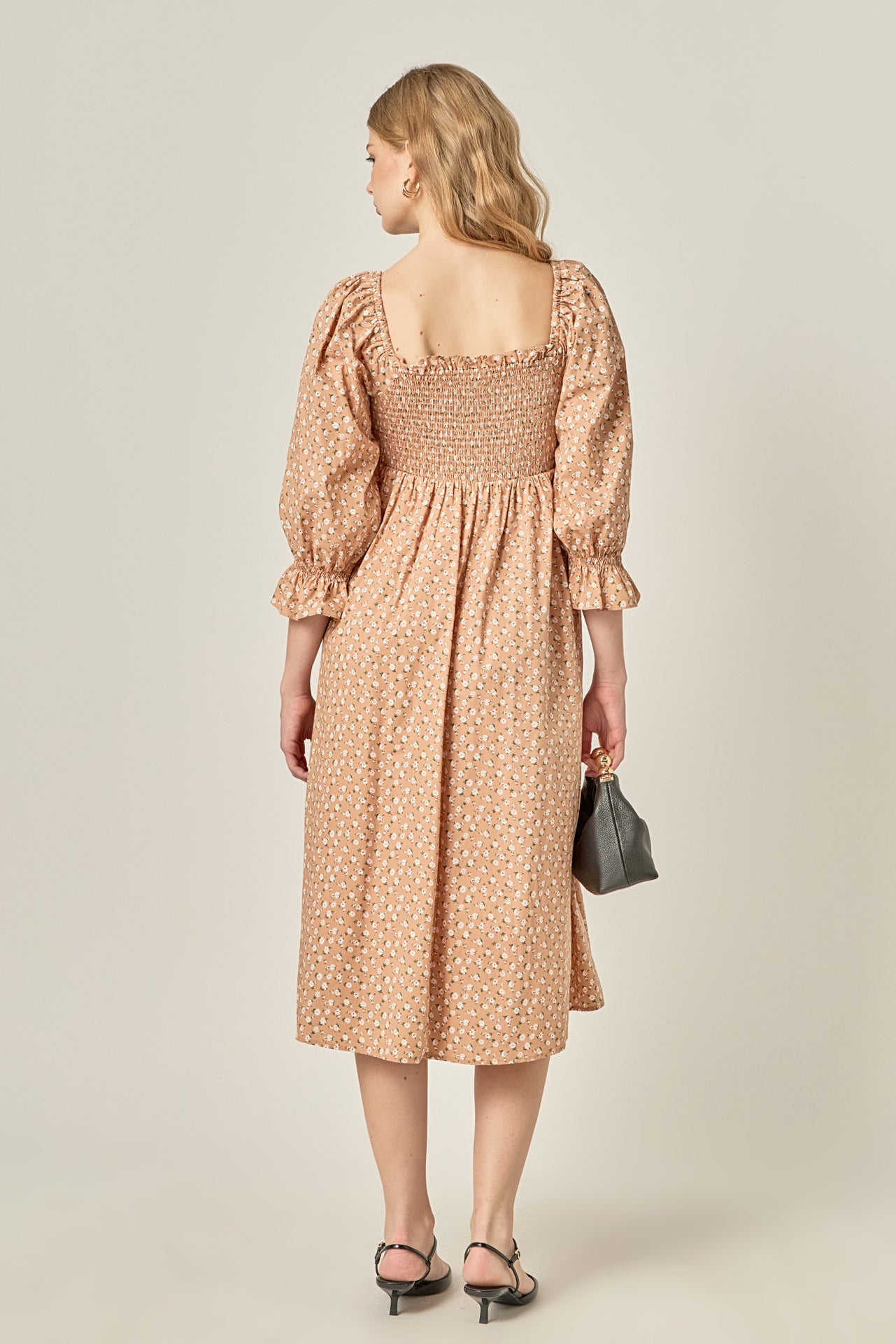 ENGLISH FACTORY - Floral Smocked Midi Dress - DRESSES available at Objectrare