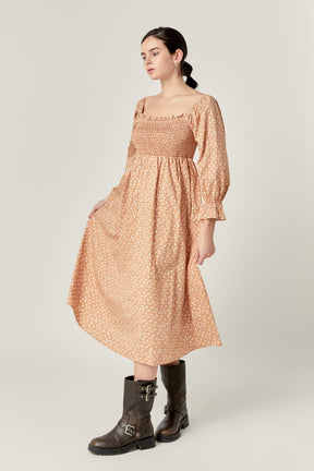 ENGLISH FACTORY - Floral Smocked Midi Dress - DRESSES available at Objectrare