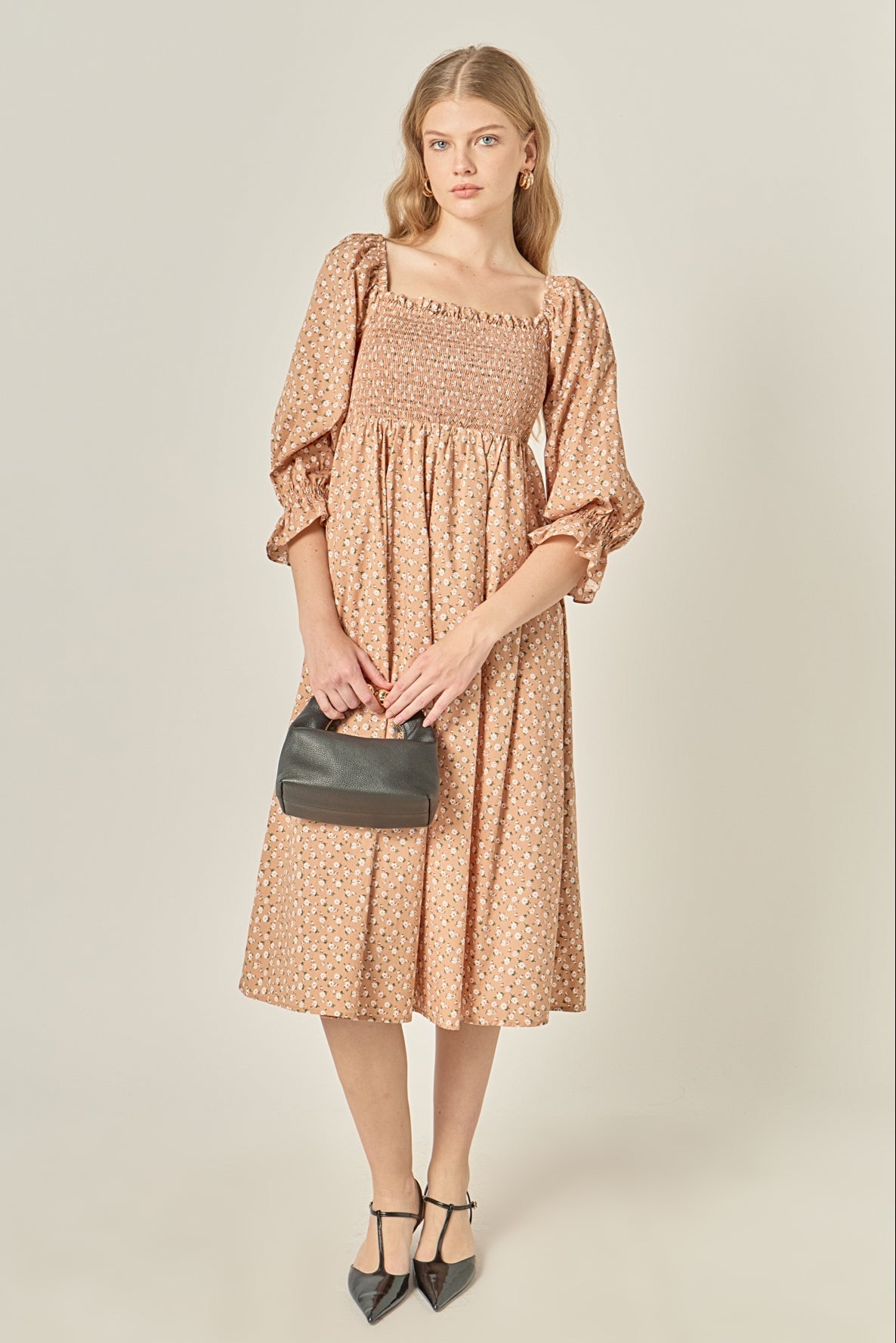 ENGLISH FACTORY - Floral Smocked Midi Dress - DRESSES available at Objectrare