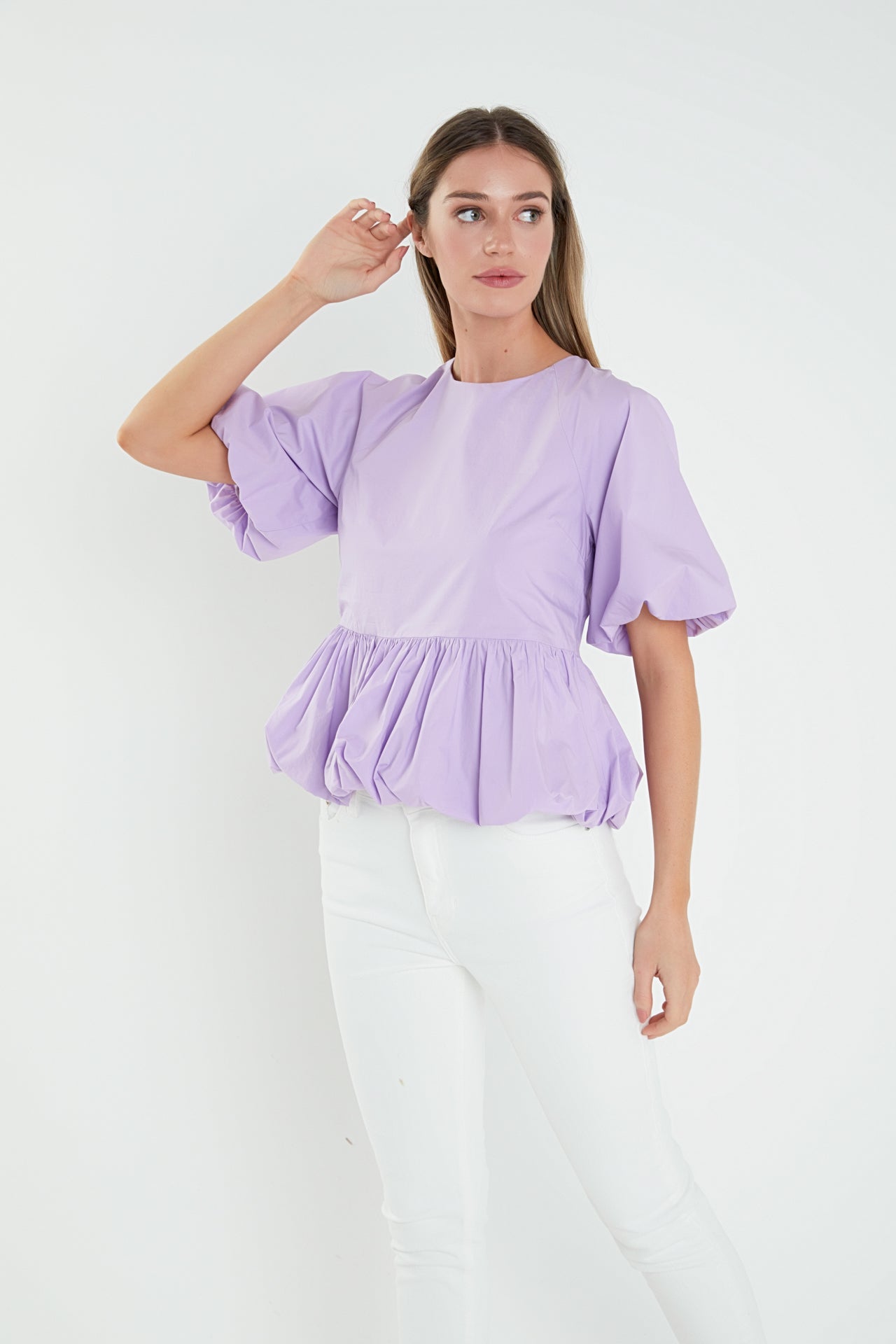 ENGLISH FACTORY - Balloon Poplin Top - TOPS available at Objectrare