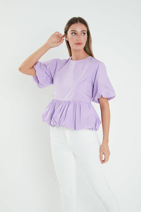 ENGLISH FACTORY - Balloon Poplin Top - TOPS available at Objectrare