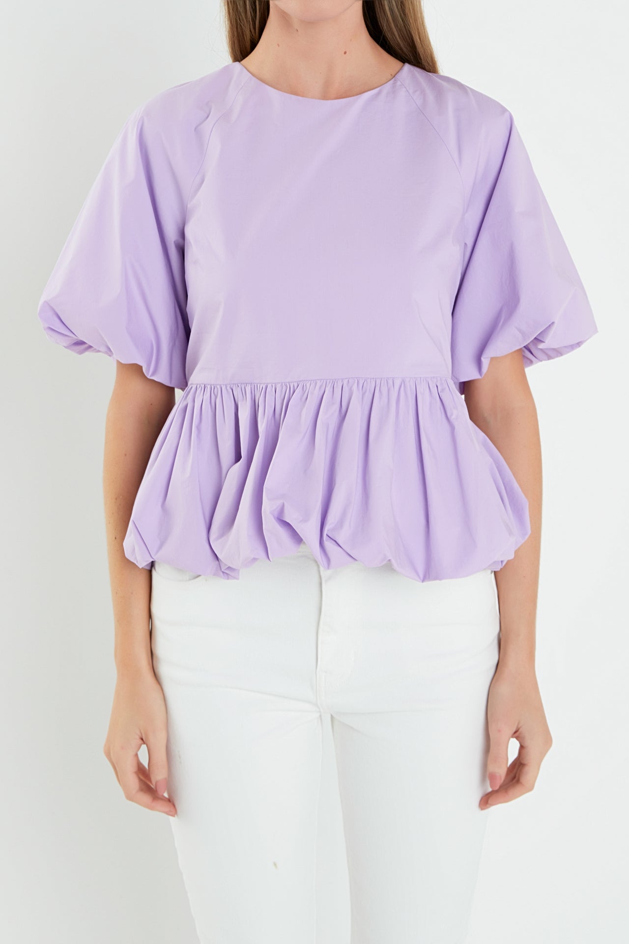 ENGLISH FACTORY - Balloon Poplin Top - TOPS available at Objectrare
