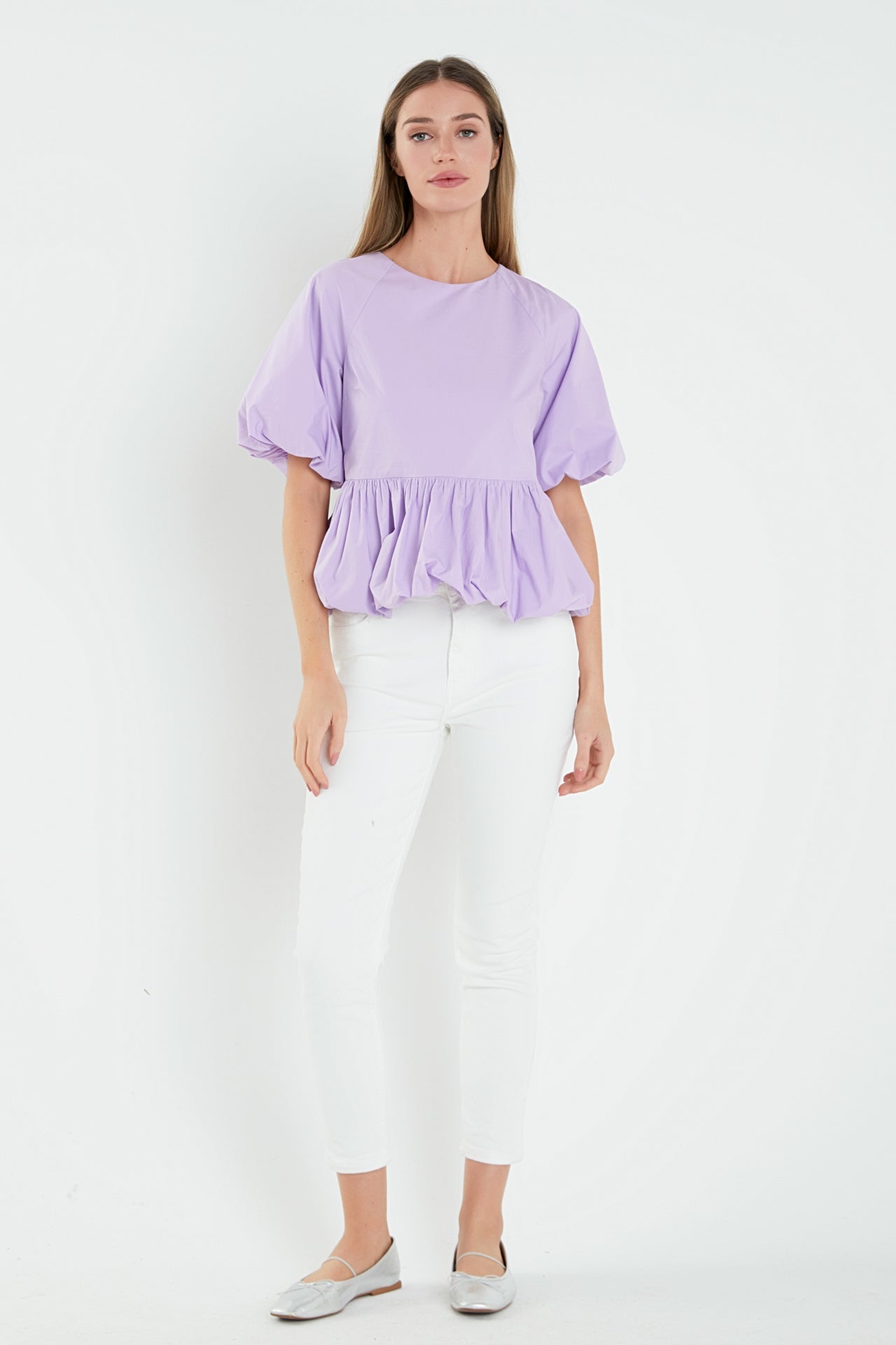 ENGLISH FACTORY - Balloon Poplin Top - TOPS available at Objectrare