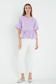 ENGLISH FACTORY - Balloon Poplin Top - TOPS available at Objectrare