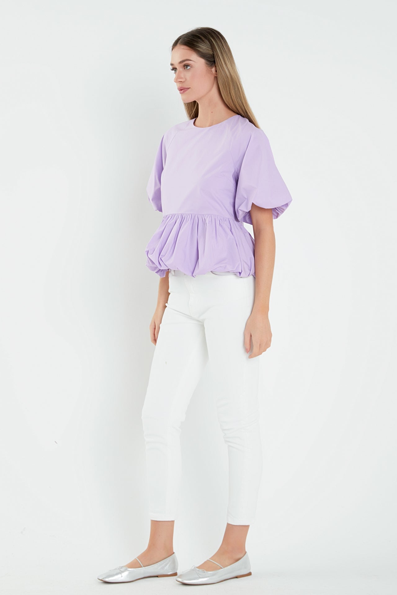 ENGLISH FACTORY - Balloon Poplin Top - TOPS available at Objectrare