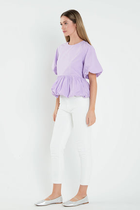 ENGLISH FACTORY - Balloon Poplin Top - TOPS available at Objectrare