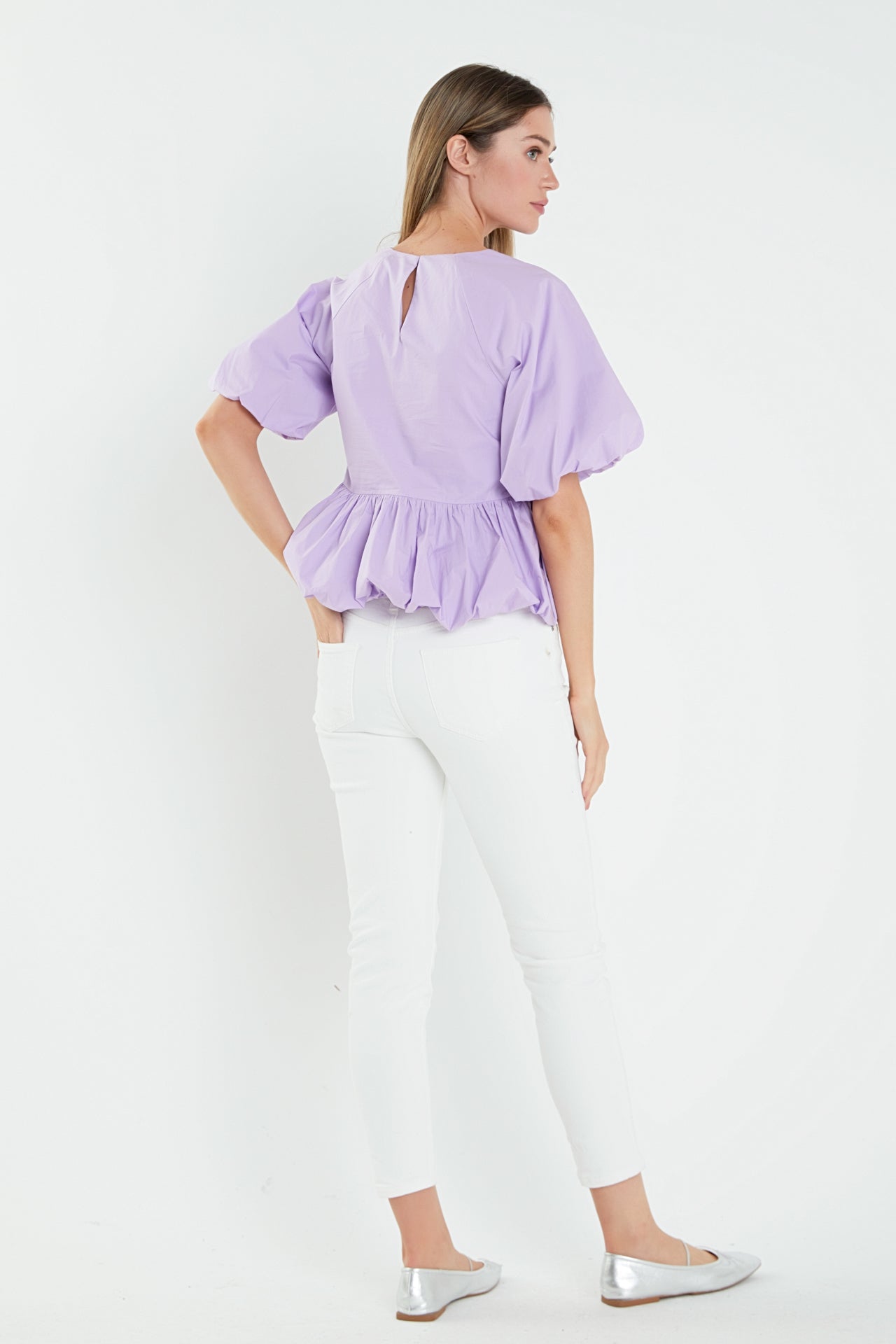 ENGLISH FACTORY - Balloon Poplin Top - TOPS available at Objectrare