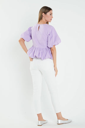 ENGLISH FACTORY - Balloon Poplin Top - TOPS available at Objectrare