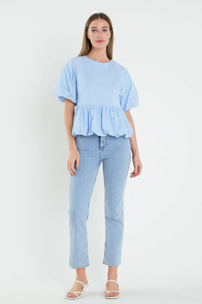 ENGLISH FACTORY - English Factory - Balloon Poplin Top - TOPS available at Objectrare