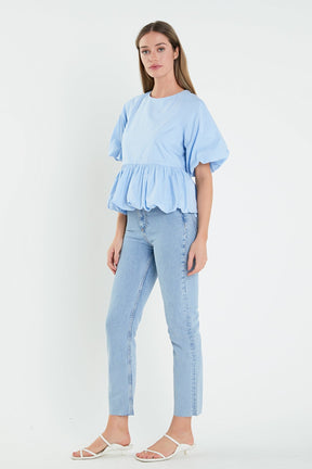 ENGLISH FACTORY - English Factory - Balloon Poplin Top - TOPS available at Objectrare