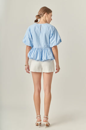 ENGLISH FACTORY - Balloon Poplin Top - TOPS available at Objectrare
