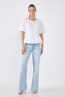 ENGLISH FACTORY - English Factory - Balloon Poplin Top - TOPS available at Objectrare