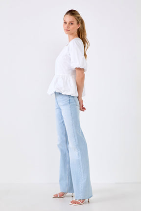ENGLISH FACTORY - Balloon Poplin Top - TOPS available at Objectrare