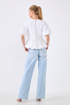 ENGLISH FACTORY - English Factory - Balloon Poplin Top - TOPS available at Objectrare