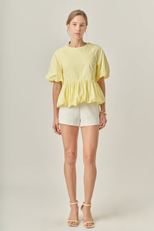 ENGLISH FACTORY - Balloon Poplin Top - TOPS available at Objectrare