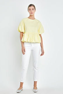 ENGLISH FACTORY - English Factory - Balloon Poplin Top - TOPS available at Objectrare