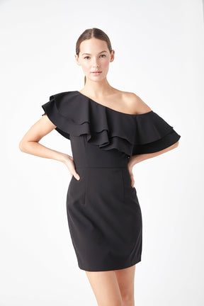 ENDLESS ROSE - One Shoulder Mini Dress - DRESSES available at Objectrare