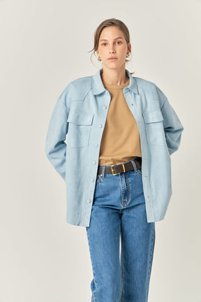 ENGLISH FACTORY - Faux Suede Oversized Shirts - SHIRTS & BLOUSES available at Objectrare