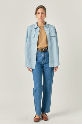 ENGLISH FACTORY - Faux Suede Oversized Shirts - SHIRTS & BLOUSES available at Objectrare