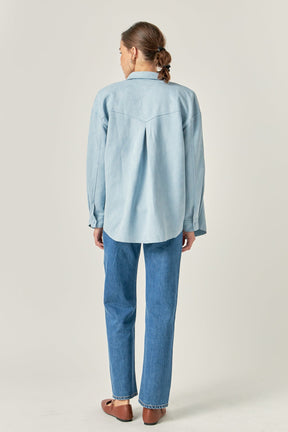 ENGLISH FACTORY - English Factory - Faux Suede Oversized Shirts - SHIRTS & BLOUSES available at Objectrare