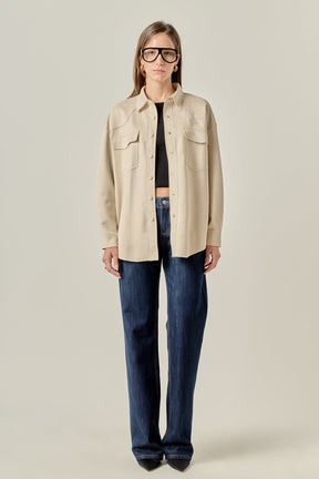 ENGLISH FACTORY - Faux Suede Oversized Shirts - BLOUSES available at Objectrare