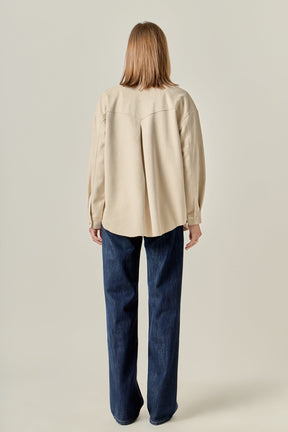 ENGLISH FACTORY - Faux Suede Oversized Shirts - BLOUSES available at Objectrare