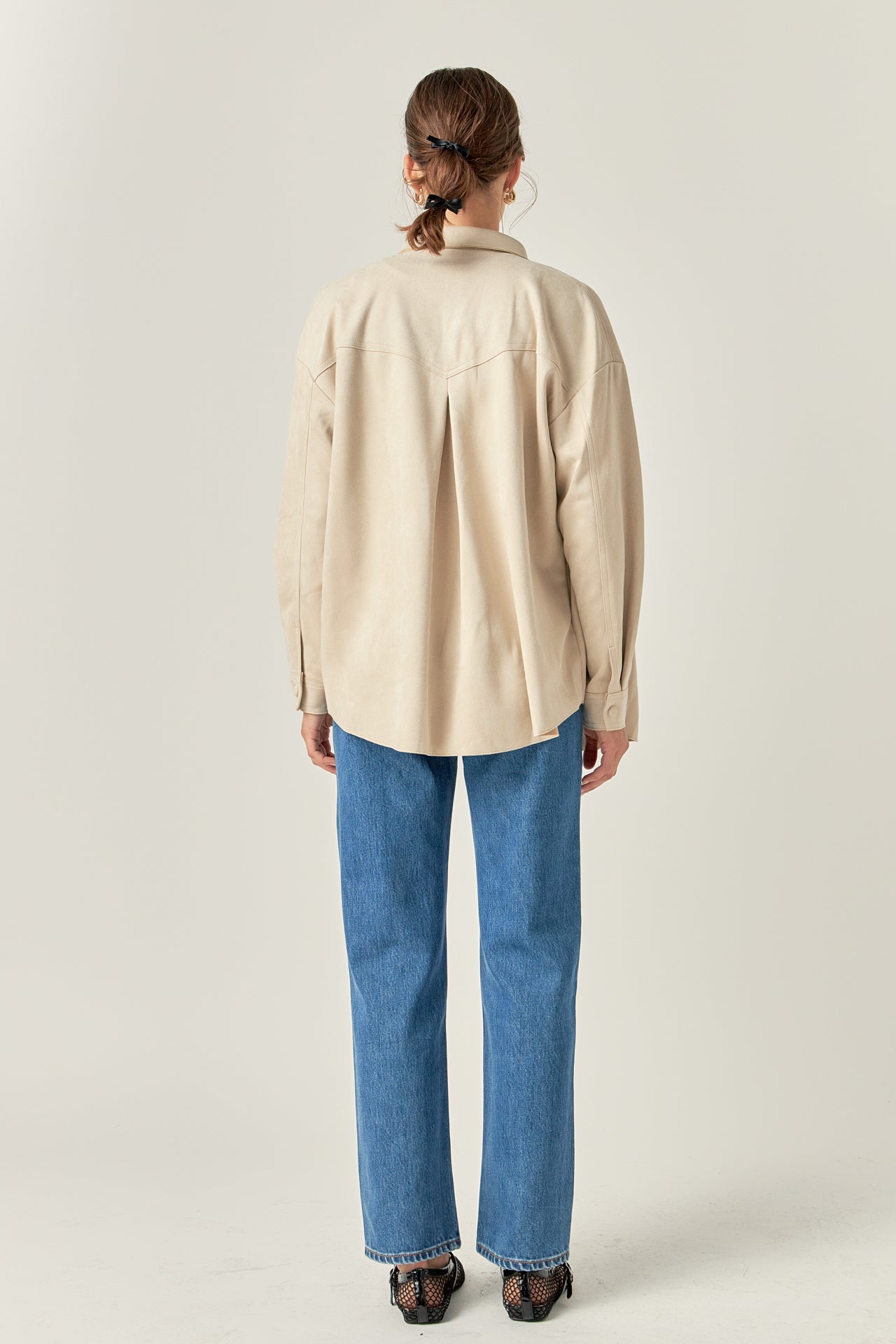 ENGLISH FACTORY - English Factory - Faux Suede Oversized Shirts - SHIRTS & BLOUSES available at Objectrare