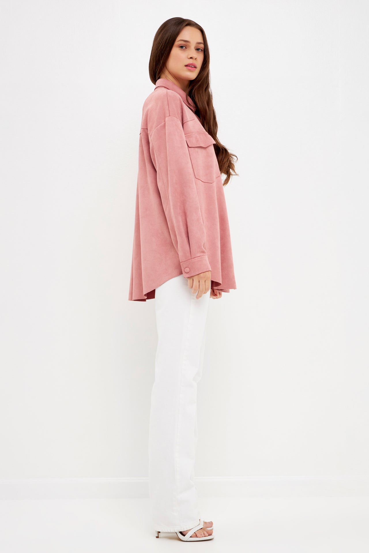 ENGLISH FACTORY - Faux Suede Oversized Shirts - SHIRTS & BLOUSES available at Objectrare