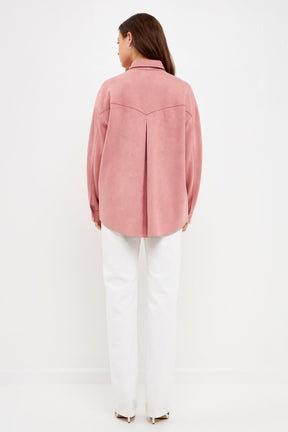 ENGLISH FACTORY - Faux Suede Oversized Shirts - BLOUSES available at Objectrare