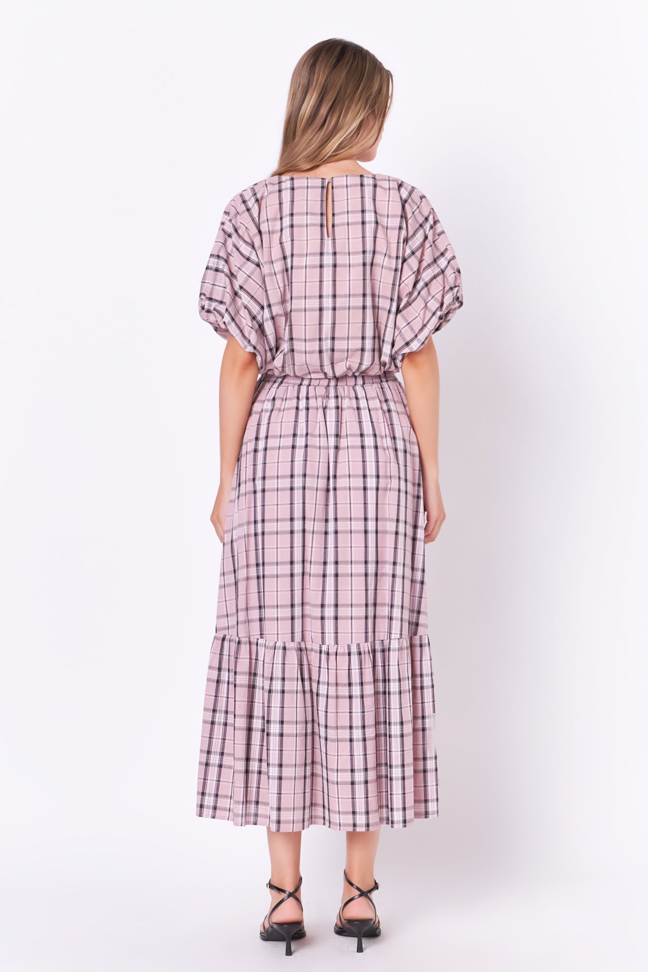 ENGLISH FACTORY - Plaid Voluminous Cropped Top - TOPS available at Objectrare
