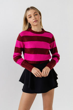 ENGLISH FACTORY - English Factory - Striped Knit Sweater Top - SWEATERS & KNITS available at Objectrare