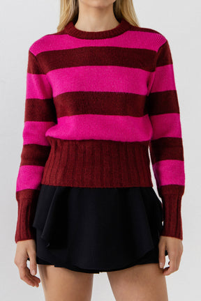 ENGLISH FACTORY - English Factory - Striped Knit Sweater Top - SWEATERS & KNITS available at Objectrare