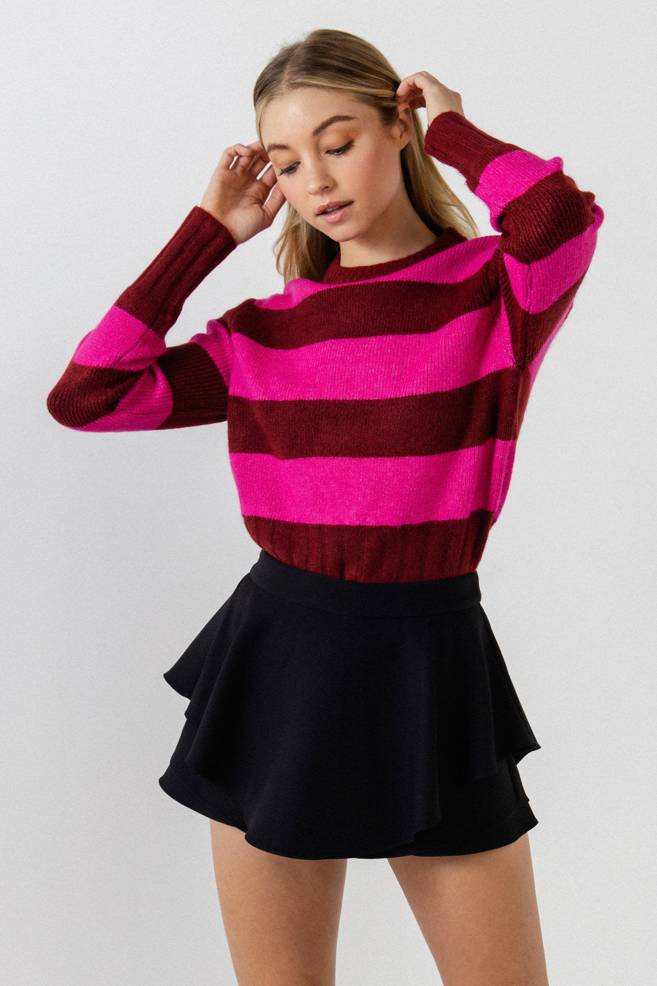 ENGLISH FACTORY - English Factory - Striped Knit Sweater Top - SWEATERS & KNITS available at Objectrare