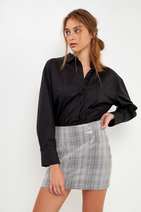 GREY LAB - Sequins Plaid Mini Skirt - SKIRTS available at Objectrare