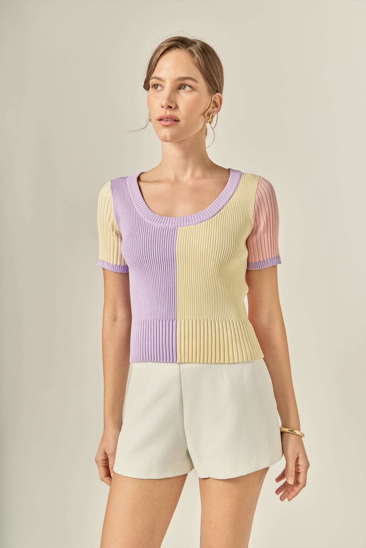 ENGLISH FACTORY - Color Blocked Sweater Top - SWEATERS & KNITS available at Objectrare