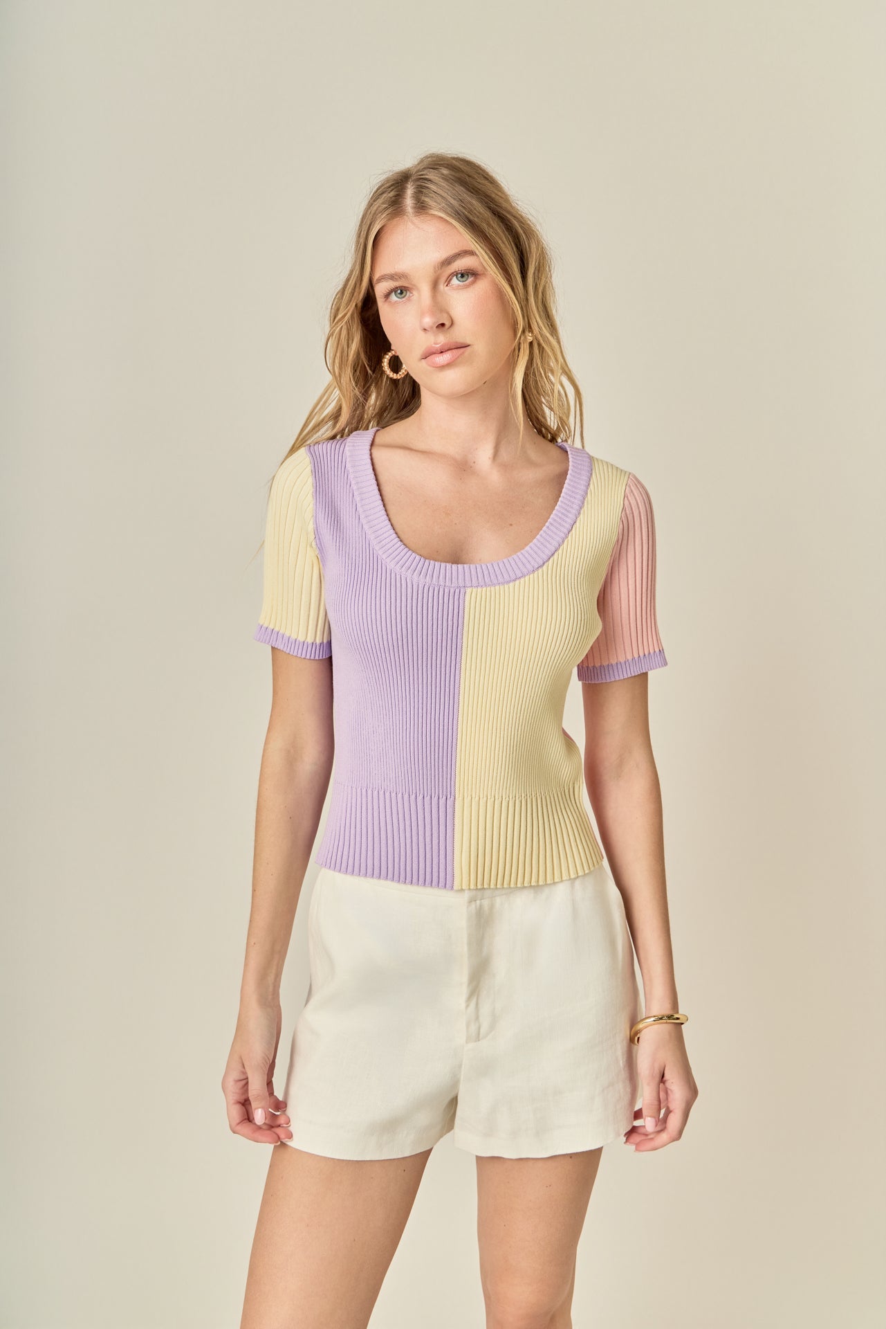 ENGLISH FACTORY - Color Blocked Sweater Top - SWEATERS & KNITS available at Objectrare