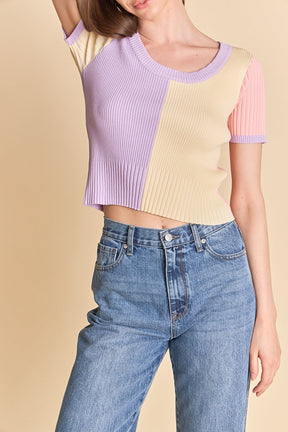 ENGLISH FACTORY - Color Blocked Sweater Top - SWEATERS & KNITS available at Objectrare