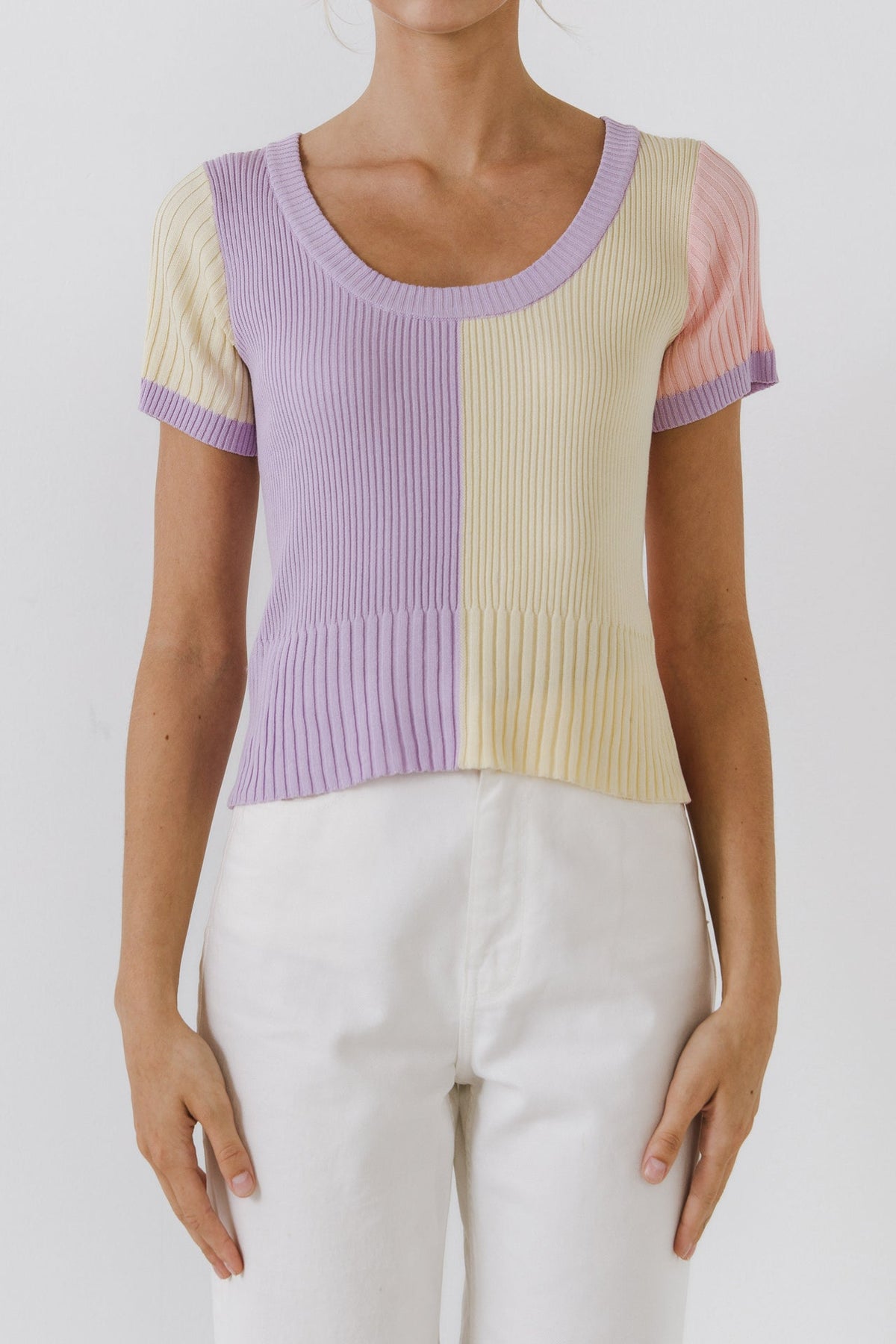 ENGLISH FACTORY - English Factory - Color Blocked Sweater Top - SWEATERS & KNITS available at Objectrare