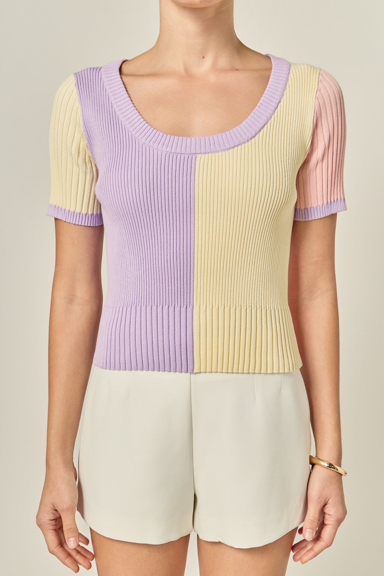 ENGLISH FACTORY - Color Blocked Sweater Top - SWEATERS & KNITS available at Objectrare