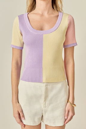 ENGLISH FACTORY - Color Blocked Sweater Top - SWEATERS & KNITS available at Objectrare