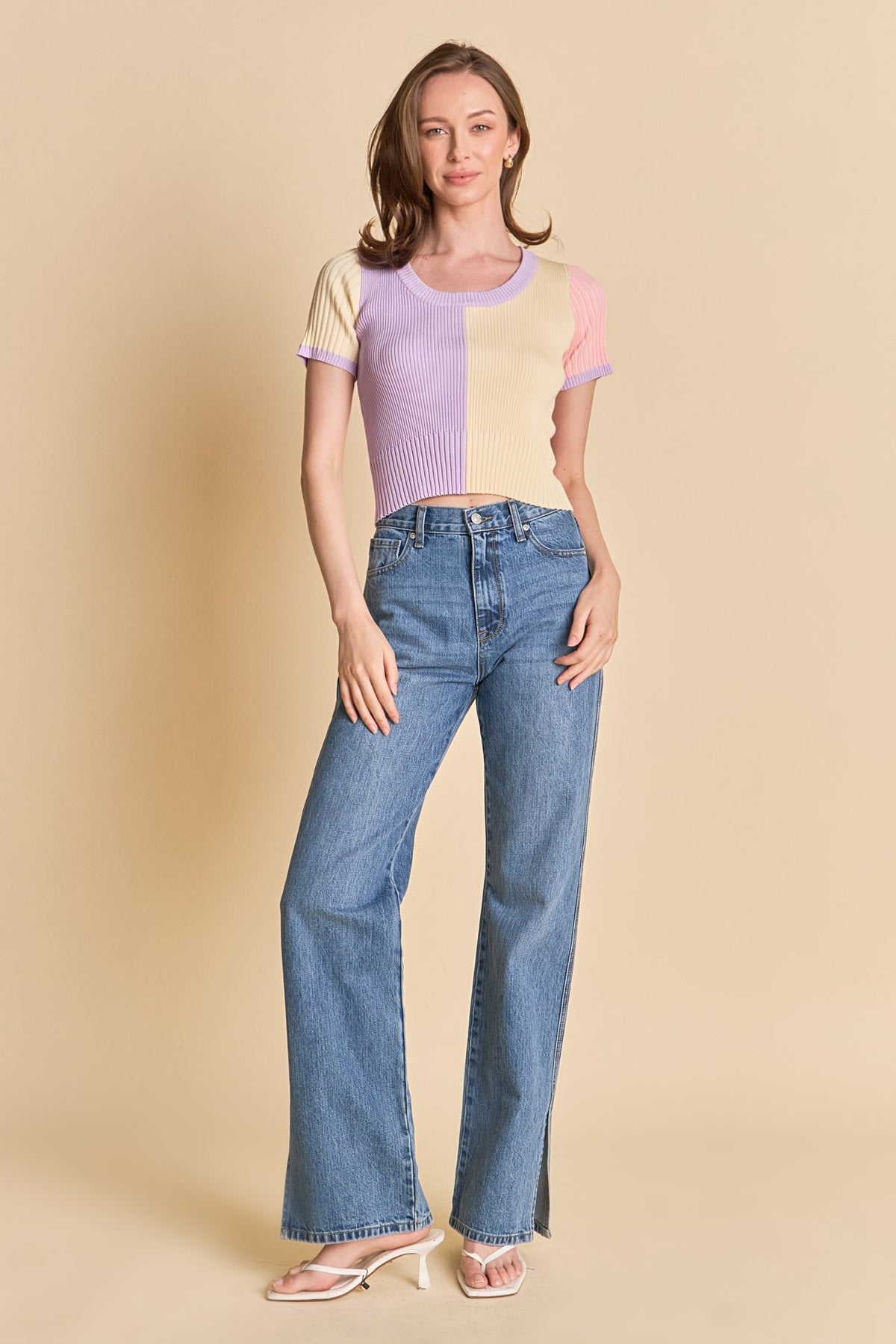 ENGLISH FACTORY - Color Blocked Sweater Top - SWEATERS & KNITS available at Objectrare