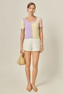 ENGLISH FACTORY - Color Blocked Sweater Top - SWEATERS & KNITS available at Objectrare