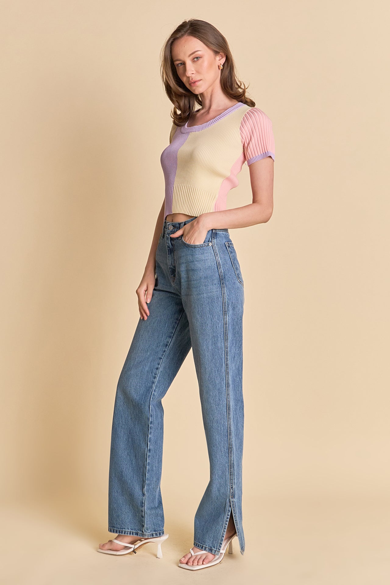 ENGLISH FACTORY - Color Blocked Sweater Top - SWEATERS & KNITS available at Objectrare