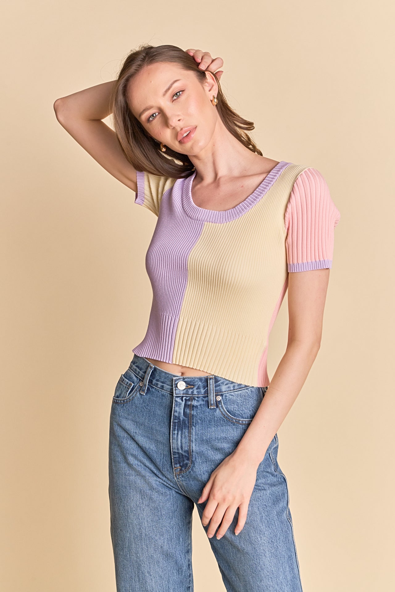 ENGLISH FACTORY - Color Blocked Sweater Top - SWEATERS & KNITS available at Objectrare